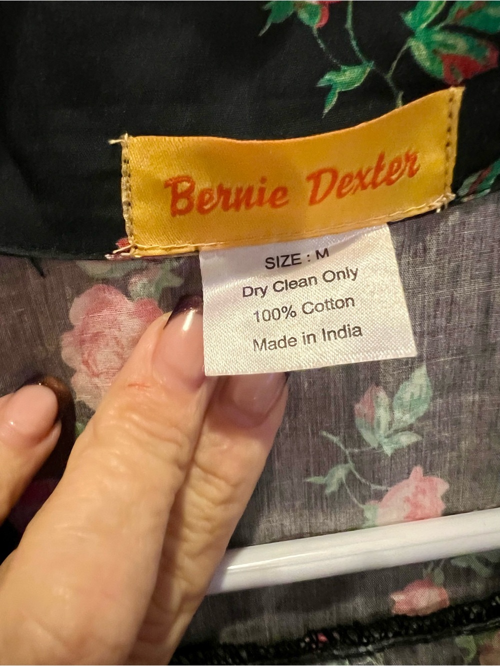 Bernie Dexter Black Dress with Pink Floral Print